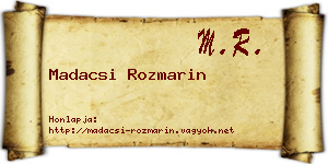 Madacsi Rozmarin névjegykártya